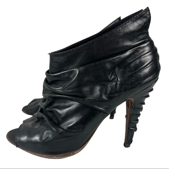 All Saints | Shoes | All Saints Black Leather Peep Toe 